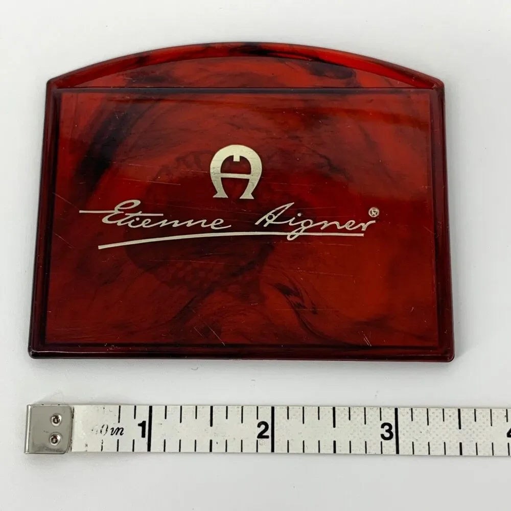 Vintage Etienne Aigner Pocket Mirror Original Plastic Tortoiseshell